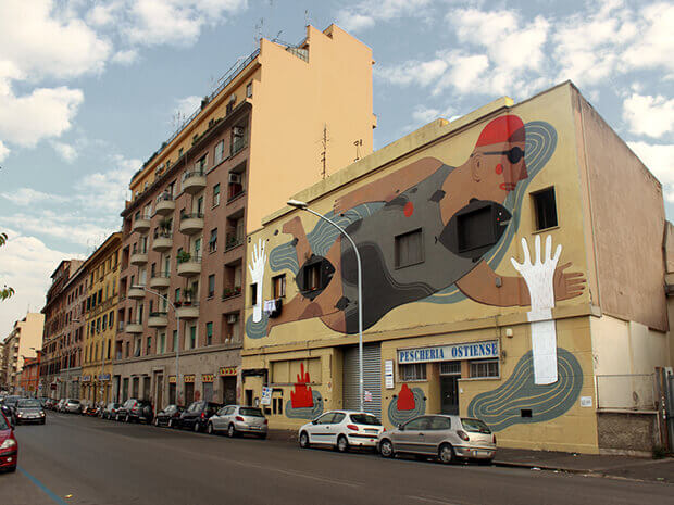 Street art murales a Ostiense