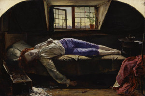Henry Wallis. Chatterton, 1856-Katarte 