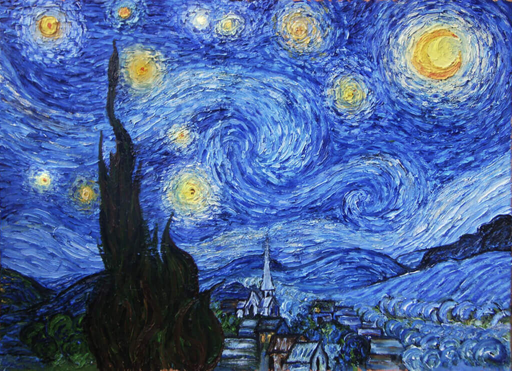 Vincent Van Gogh. Notte stellata, 1889, olio su tela, cm 73 x 92. Museum of  Modern Art di New York