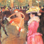 Toulouse-Lautrec-Ballo-al-Moulin-Rouge-1889-1890- Addestramento-delle-nuove-arrivate-da-parte-di-Valentine-le-Désossé