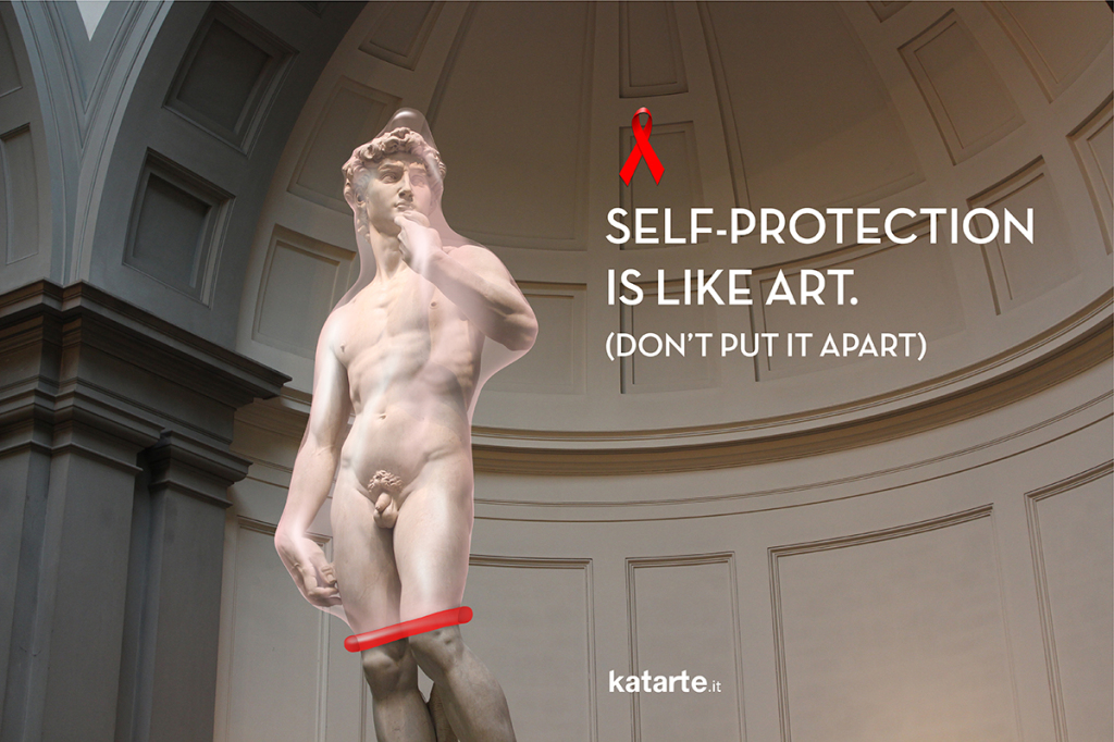 self-protection-art-david-michelangelo-aids-world-day-condom