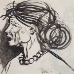 Renato Guttuso. Portrait of a Woman in Profile, 1950. Mixed media on paper, 27.5 x 27.5 cm. Courtesy Galleria d’Arte Maggiore, Bologna