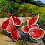Renato Guttuso. Watermelons, 1986. Courtesy Galleria d’Arte Maggiore, Bologna