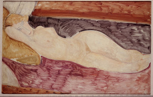 Amedeo Modigliani. Lying nude woman 1918-1919. Oil on canvas. Acquired by Marlborough Gallery