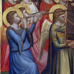 Giotto. Polyptych Baroncelli, Angel musicians, detail, 1330 ca.