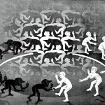 Escher. Encounter. Lithography, 1944