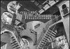 Escher. Relativity, 1953. Woodcut medium