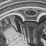 Escher. St. Peter's, Rome, 1935. Wood engraving