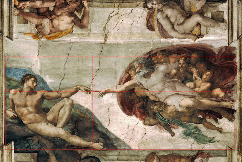 Michelangelo - The Creation of Adam - golden section