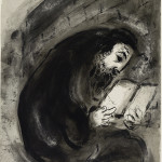 Marc Chagall. Untitled (Praying Jew), india ink and wash on paper, cm. 439 x 327. Credits: Gift of the artist, © Chagall ® by SIAE 2015