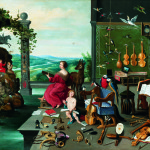 Jan Brueghel the Younger. Allegory hearing, ca. 1645-1650. Oil on canvas, cm. 57 × 82,5. Collection Diana Kreuger, Geneva