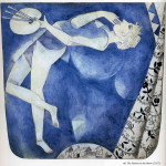 Marc Chagall. The painter to the moon, 1917. Gouache, cm. 32 x 30. Private Collection