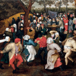 Pieter Brueghel the Younger. Wedding dance outdoors, in 1610 ca. Oil on canvas, cm. 74.2 x 94. Private collection, U.S.A.