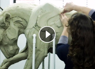 Beth Cavener - Working on her sculptures