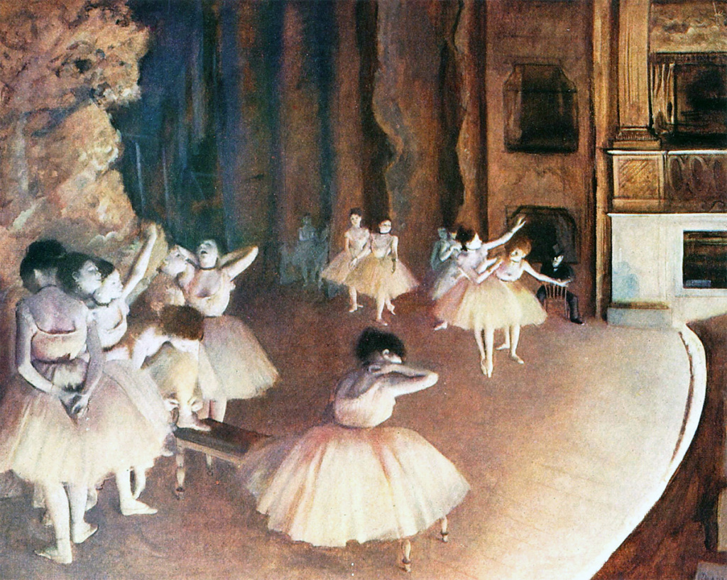 Edgar Degas. The ballet rehearsal on Stage, 1874. Orsay Museum, Paris