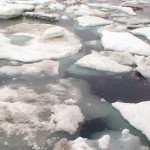 Kuskokwim affiora ghiaccio rapidly rising ice tide