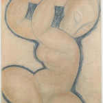 Amedeo Modigliani. Cariatide (blu). 1913 circa. Matita blu su carta