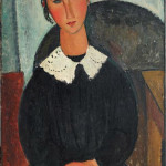 Amedeo Modigliani – Elvire con colletto bianco (Elvire con collettino). 1917 o 1918. Olio su tela