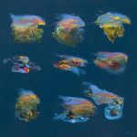 Catalogo Tramonti, olio su tavola, 2013
