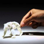 Yuki Ariga – folded tissue paper animals, animali in carta di fazzoletti – stop motion
