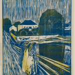 Edvard Munch. Le ragazze sul ponte, 1918, Disegno a colori, cm. 58,20×42,90