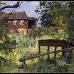 1_Edvard Munch Giardino con casa rossa, 1882 olio su cartone, cm 23,00 x 30,50