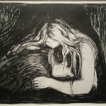 4_Edvard Munch. Vampiro II, 1895-litografia, carboncino, china, graffito