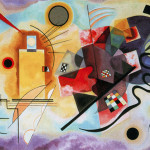 Vassilij Kandinskij. Giallo, rosso e blu, 1925, olio su tela di 127×200 cm.
