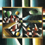 Arthur Segal Chiaro di luna, paesaggio e rematori, 1918. Olio su tela