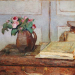 Edouard Vuillard. Scatola di colori dell’artista e rose. 1898, olio su cartoncino, cm. 36,1×42,9
