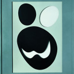 Testa, 1957, cartone forato dipinto