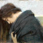 Cesare Laurenti. Volto femminile reclinato, 1903, pastello su carta