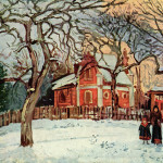 Castagni a Louveciennes, 1870 ca., olio su teal, cm. 41×54