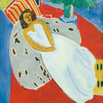 Giovane donna in bianco sfondo rosso 1946 Olio su tela cm 92 x 73
