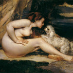 Gustave Courbet. Donna nuda con cane, 1868, olio su tela, cm. 65 x 81