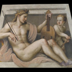 Lattanzio Gambara Apollo con amorino affresco cm 155