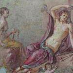 Narciso. Pittura romana del 1° sec. d.C., part intonaco dipinto, cm 52x48x9