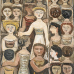 Donne in métro, 1951 o 1952, olio su tela