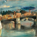 Tramonto sul lungotevere, 1929, olio su compensato