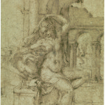 Studio per Leda e il cigno. Disegno, penna e inchiostro marrone, cm. 28,3×19,2