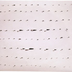 Concetto spaziale 1962-63, buchi su carta assorbente bianca