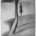 Georges Seurat, uomo in piedi vicino a un albero (Studio per La Grande Jatte A), 1884-1885_Conté_a_pastello-su-carta_cm- 61,5×47,5_Von-der-Heydt-Museum_ Wuppertal