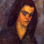 Amedeo Modigliani. La mendicante, 1909, Olio su tela, cm. 46 X 38. Collezione privata