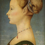 Piero del Pollaiolo. Ritratto di donna di profilo, tempera e olio su tavola, cm. 45,5 x 32,7. Museo Poldi Pezzoli, Milano