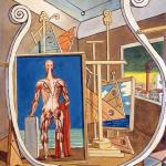 Giorgio de Chirico. Interno metafisico con nudo anatomico, 1968, olio su tela, cm. 79,5 x 59