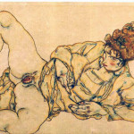 Egon Schiele. Reclined female nude, 1916