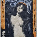 Edvard Munch. Madonna II, 1895-1902. Hand-colored lithograph, cm. 60,5 x 44,5. Private collection p. Ars Longa, Vita Brevis/Tor Petter Mygland, Oslo. Photo: © Katarte.net
