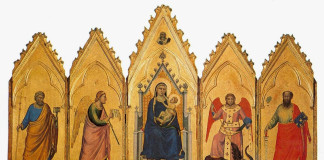 Giotto. Polyptych of Bologna, 1332 - 1334 ca. Tempera and gold on wood, from the Rocca di Galliera. National Picture Gallery, Bologna