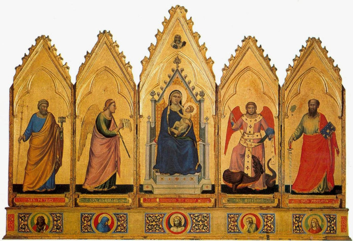 Giotto. Polyptych of Bologna, 1332 - 1334 ca. Tempera and gold on wood, from the Rocca di Galliera. National Picture Gallery, Bologna