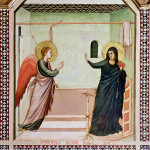 Giotto. Polyptych of Santa Reparata. Annunciazione, detail from towards. From the Cathedral of Santa Maria del Fiore. Florence